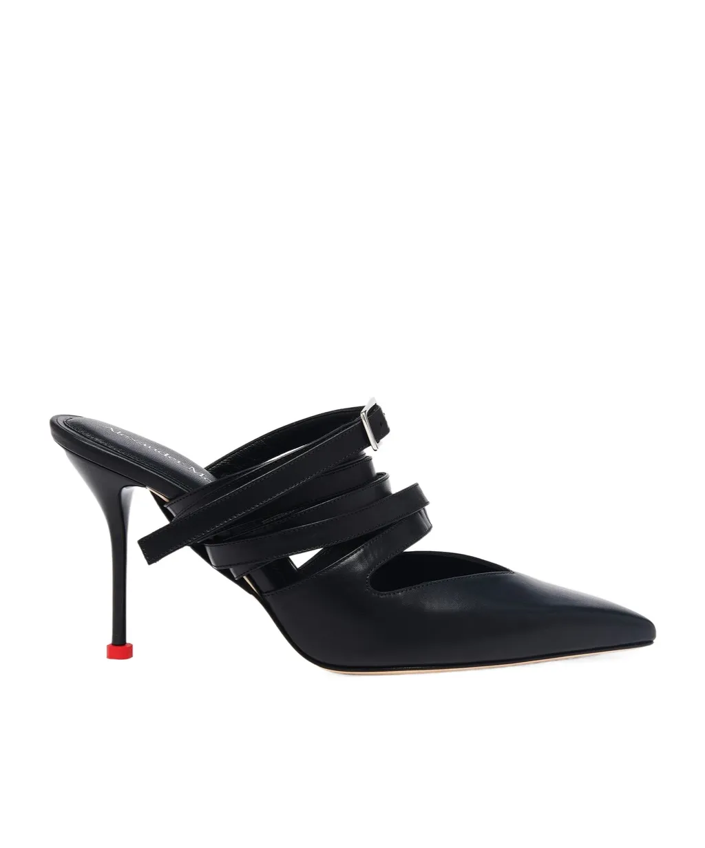Strappy Pointed-Toe Mules