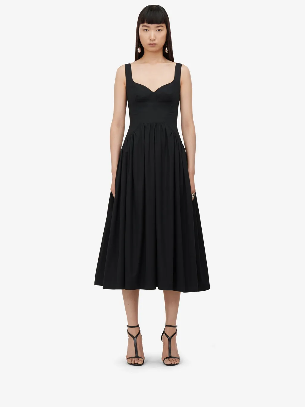 Sweetheart Neck Corset Midi Dress