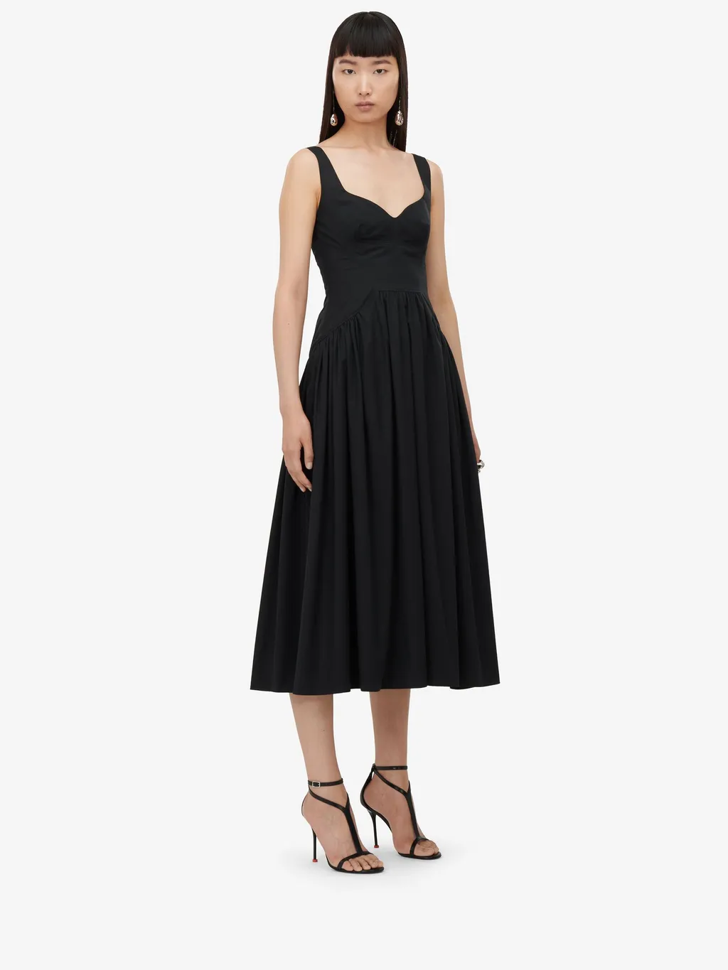 Sweetheart Neck Corset Midi Dress
