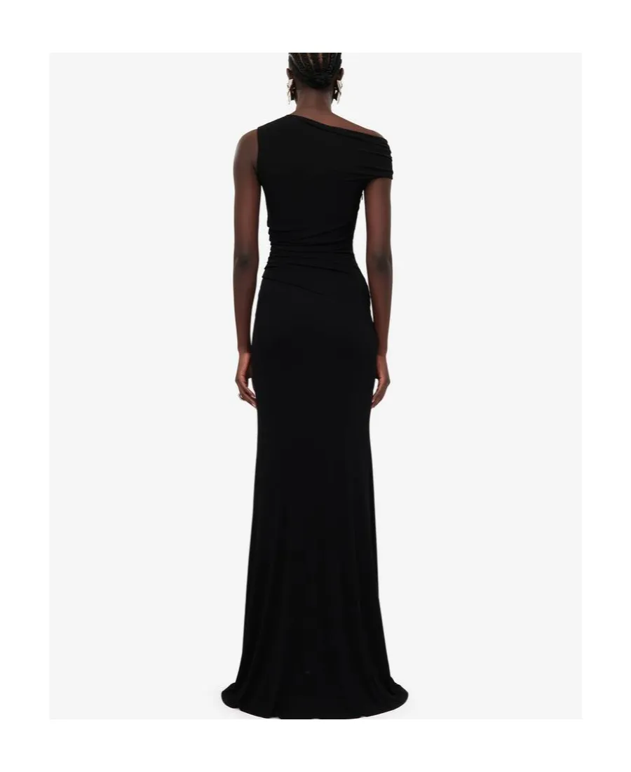 Asymmetrical Crystal Tie Dress