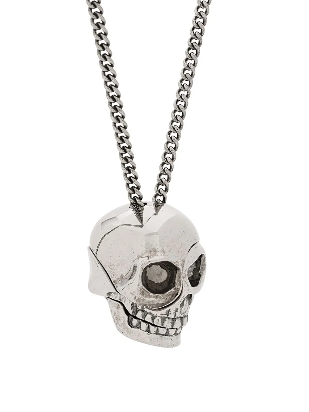 Divided Skull Pendant Necklace