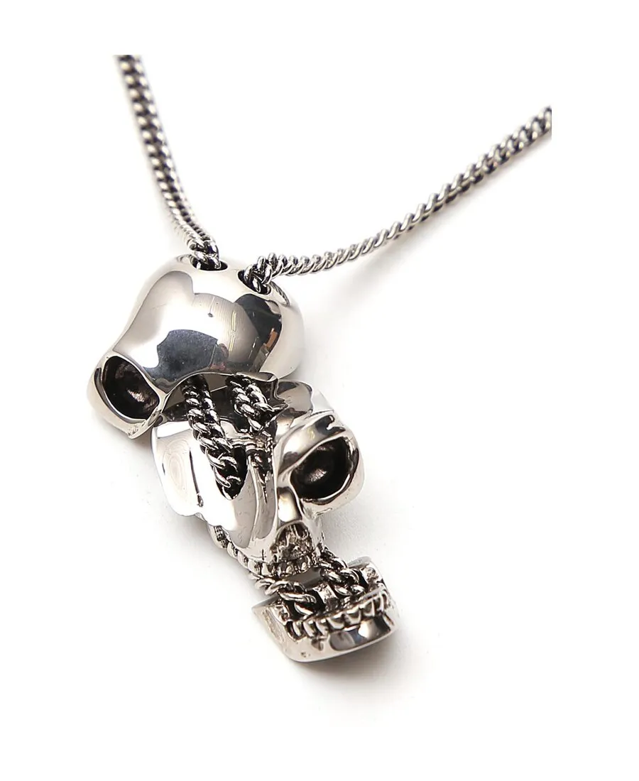 Divided Skull Pendant Necklace