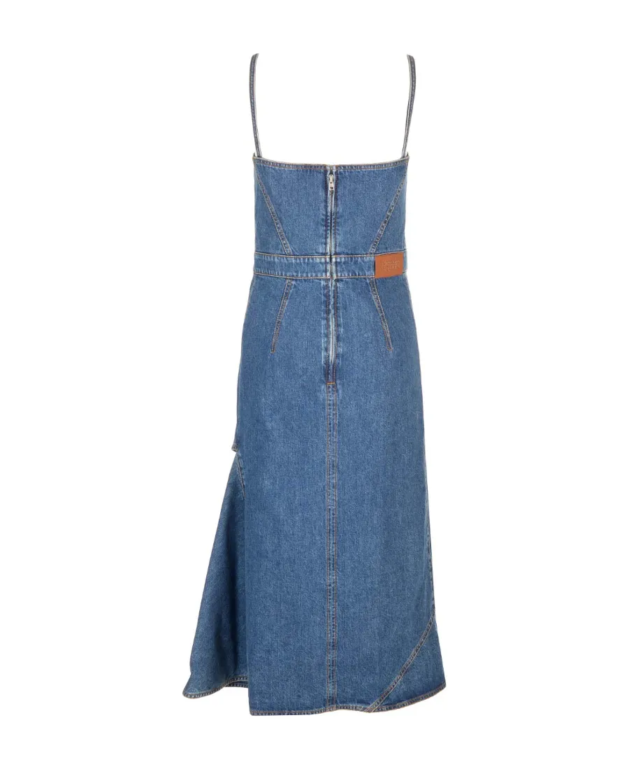 Slit Detailed Denim Dress