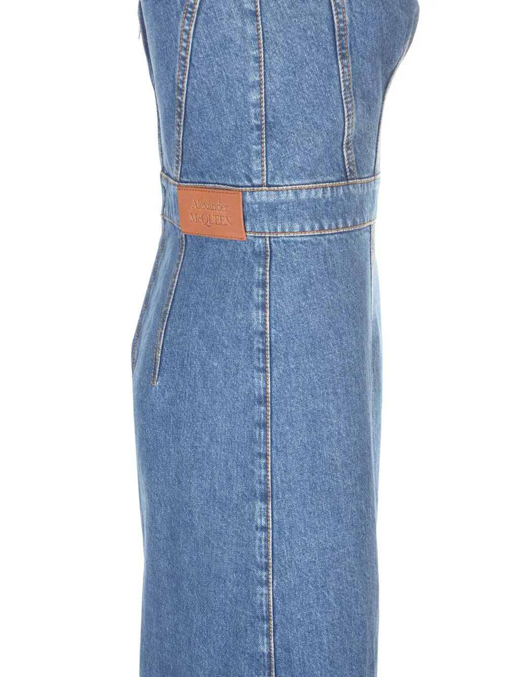 Slit Detailed Denim Dress