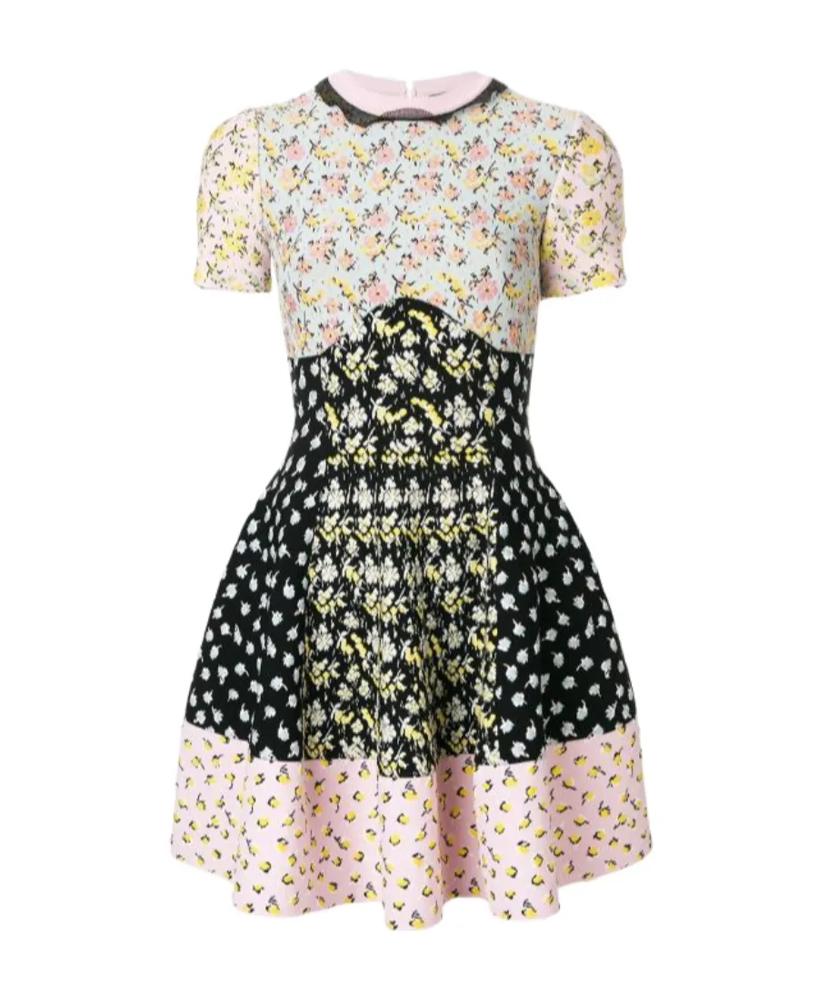 Floral Printed Knitted Dress