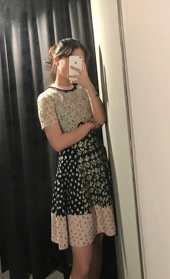 Floral Printed Knitted Dress