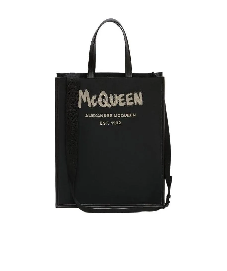 Graffiti Logo Printed Tote Bag