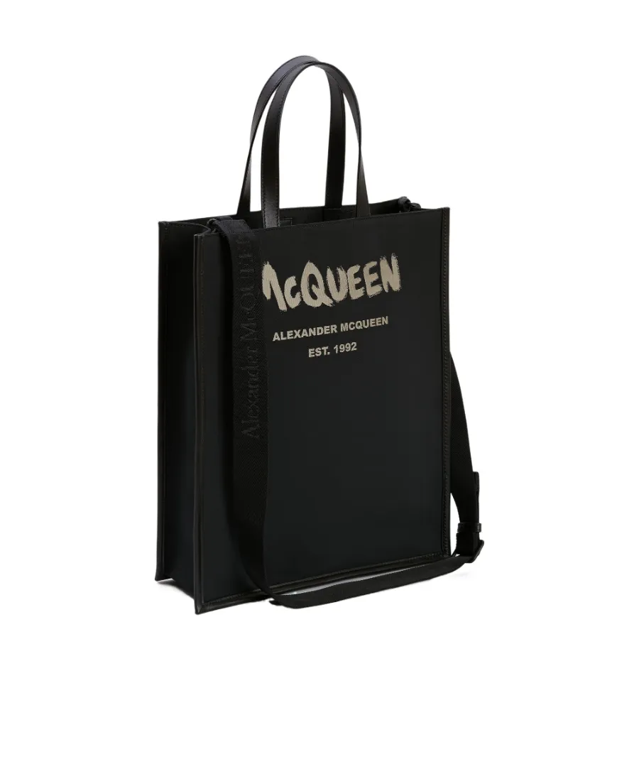 Graffiti Logo Printed Tote Bag