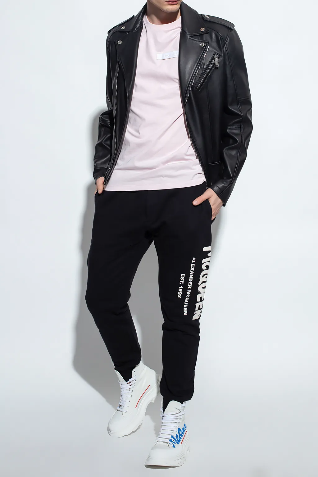 Logo Printed Slim Cut Track Trousers