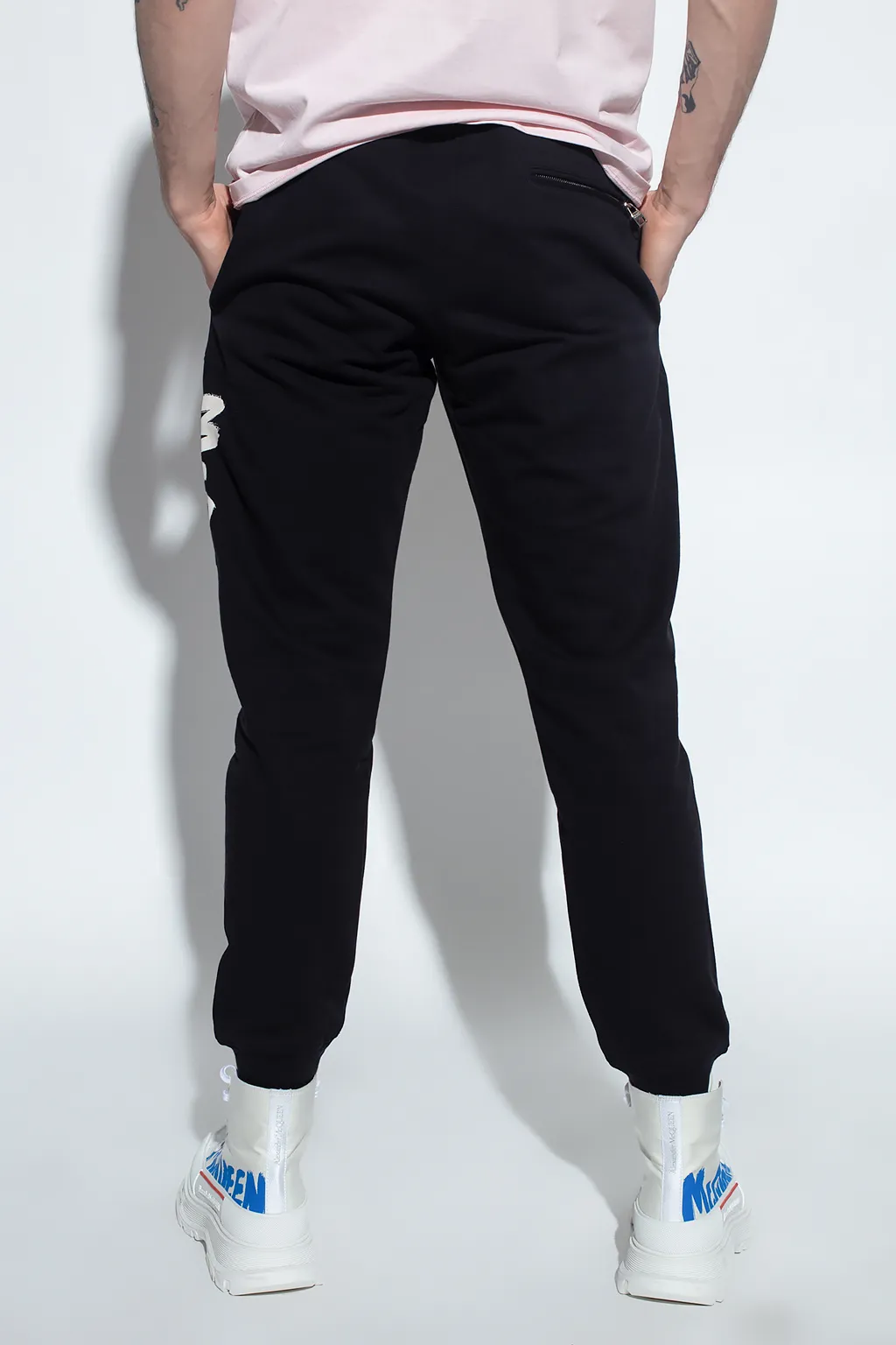 Logo Printed Slim Cut Track Trousers
