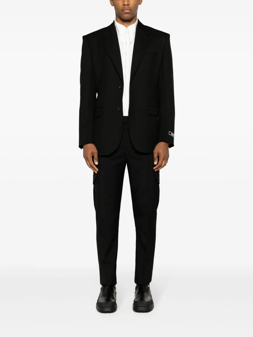 Belt-Looped Tapered-Leg Trousers