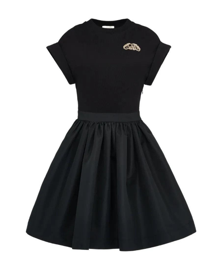 Seal-Logo Panelled Crewneck Mini Dress