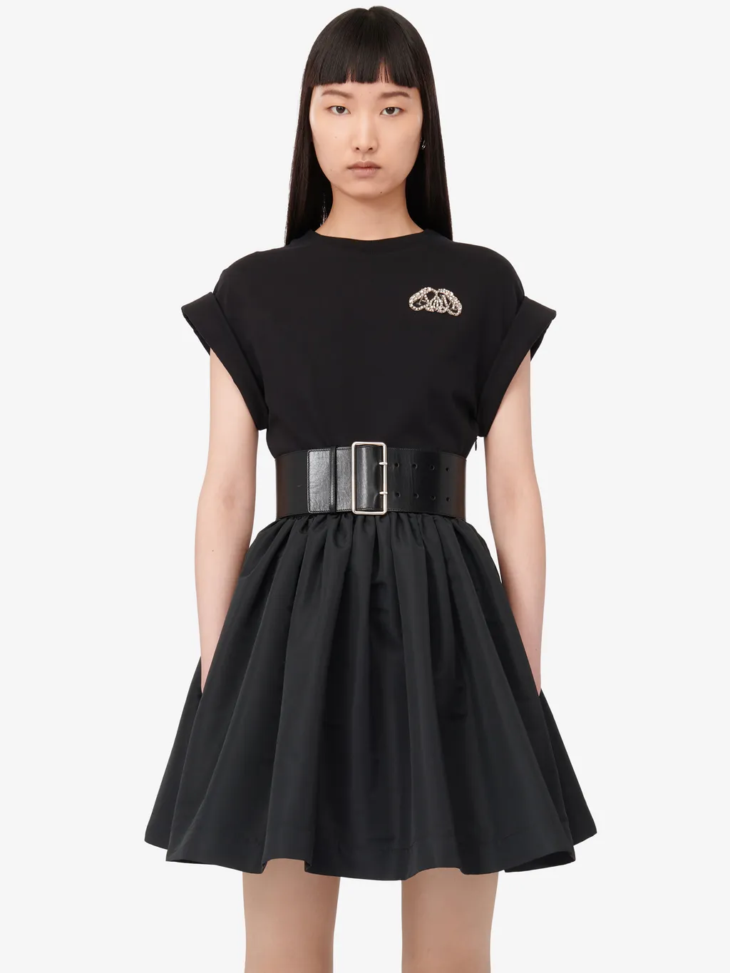 Seal-Logo Panelled Crewneck Mini Dress