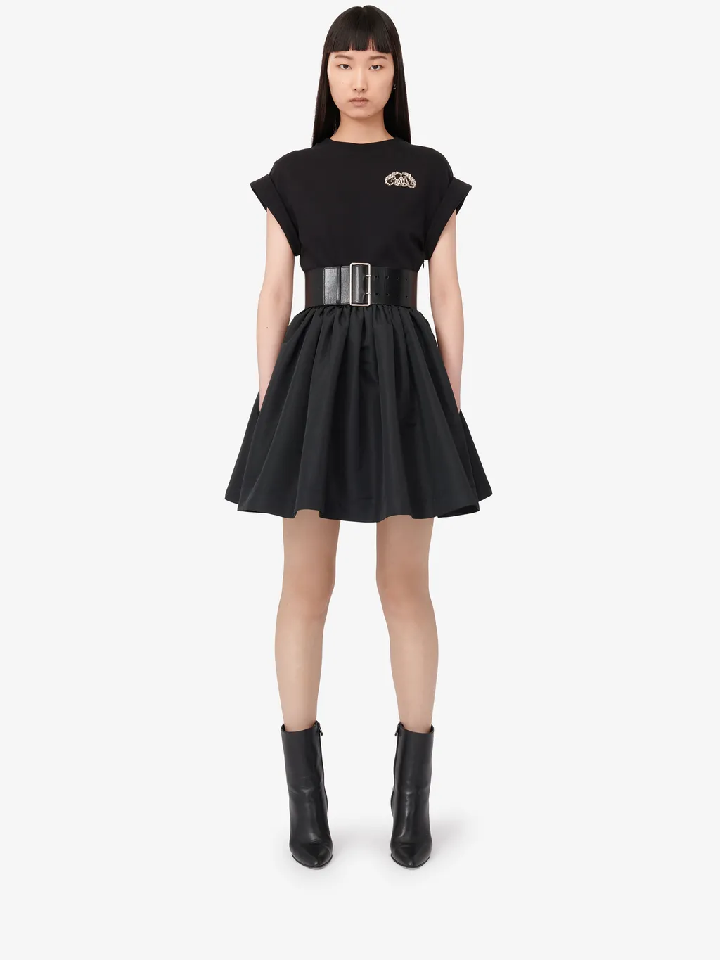 Seal-Logo Panelled Crewneck Mini Dress