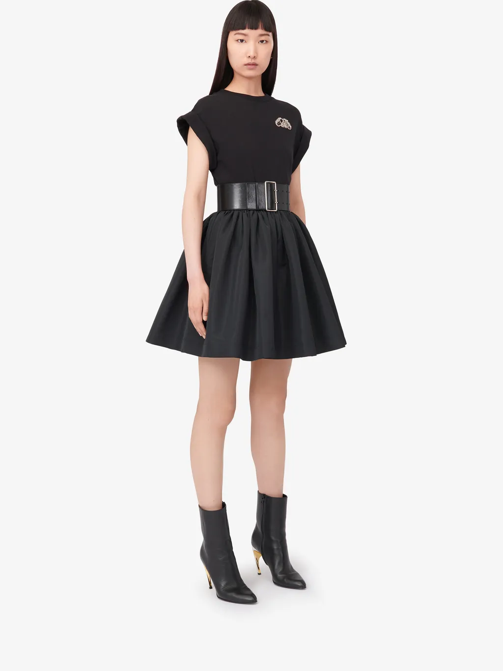 Seal-Logo Panelled Crewneck Mini Dress