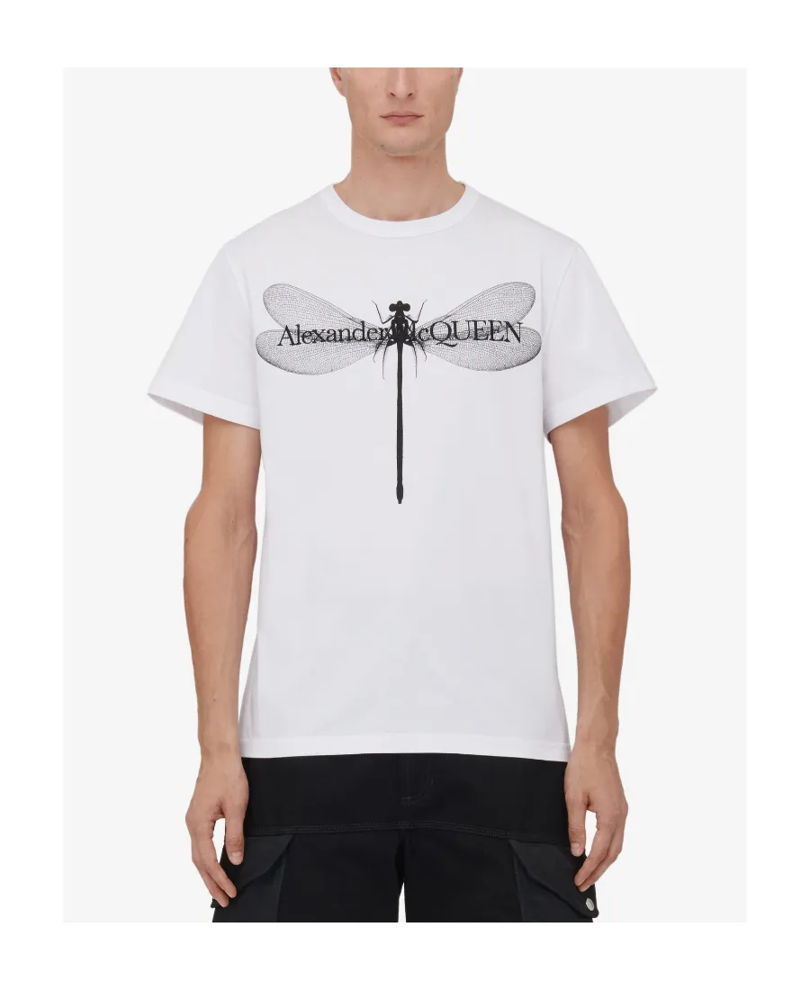 Dragon-Fly Printed Crewneck T-Shirt