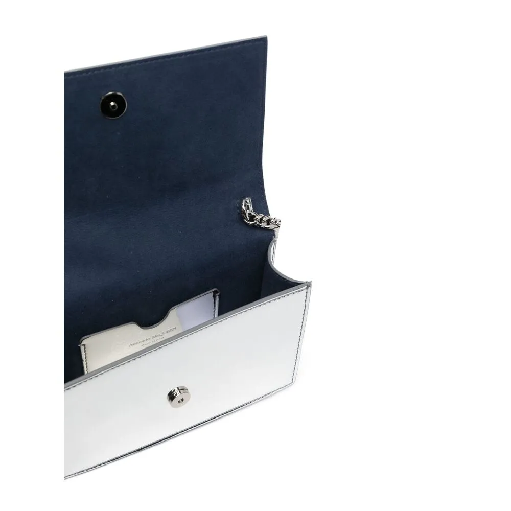 Skull Plaque Fold-Over Shoulder Bag