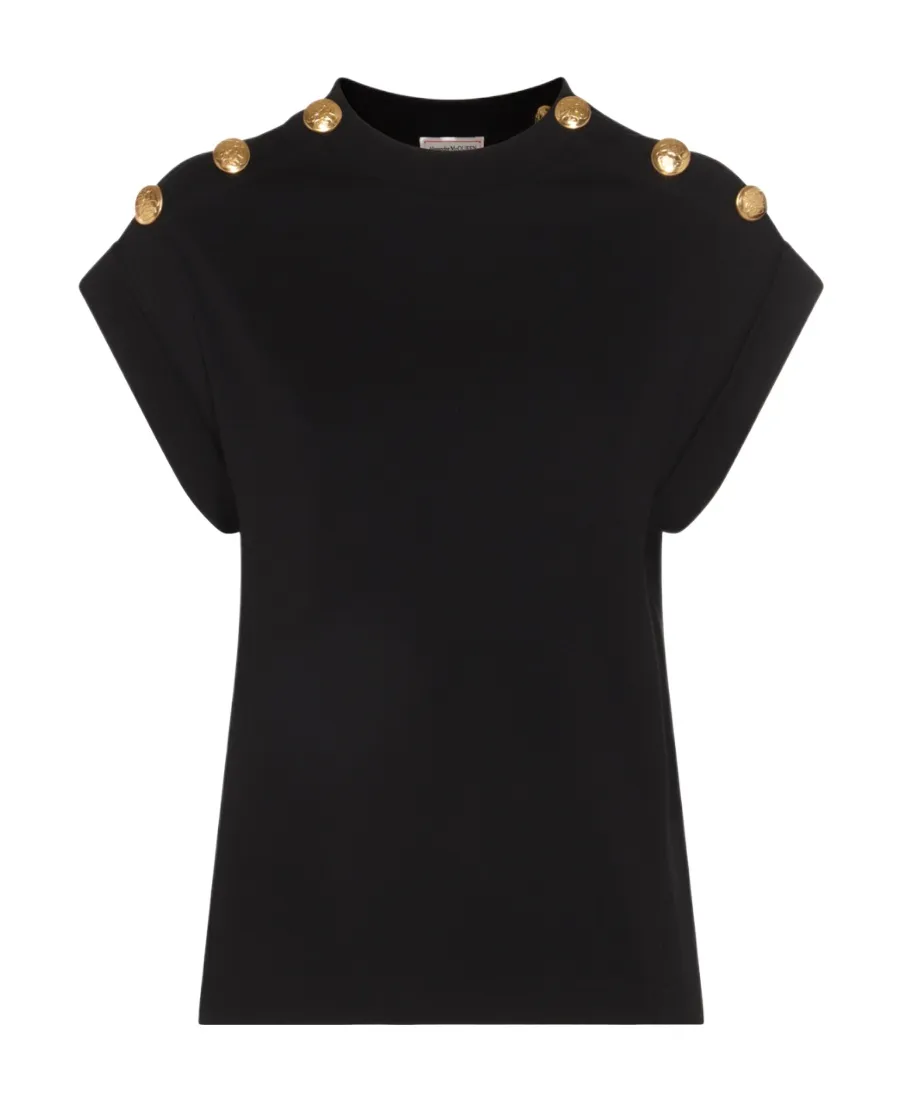 Seal Button-Embellished T-Shirt