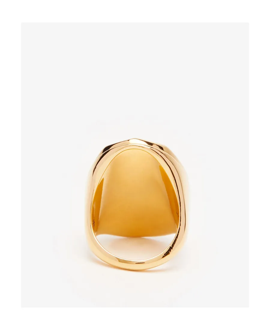 Logo Embossed Faceted Ring