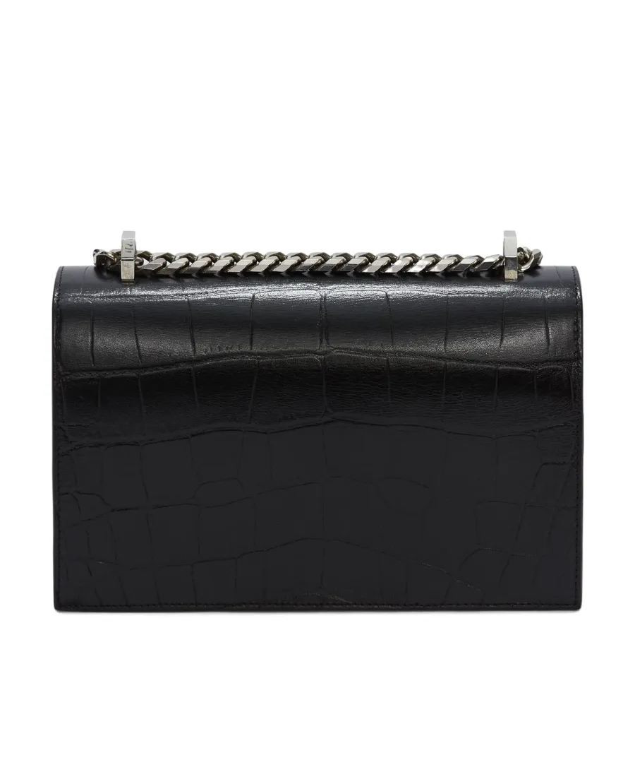 Jewelled Skull Embossed Shoulder Bag