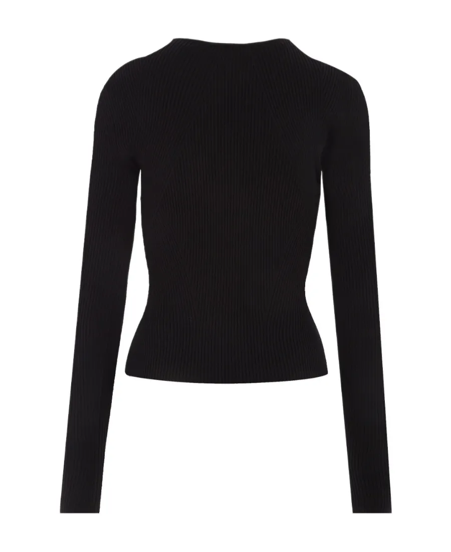 Cut-Out Detailed V-Neck Jumper