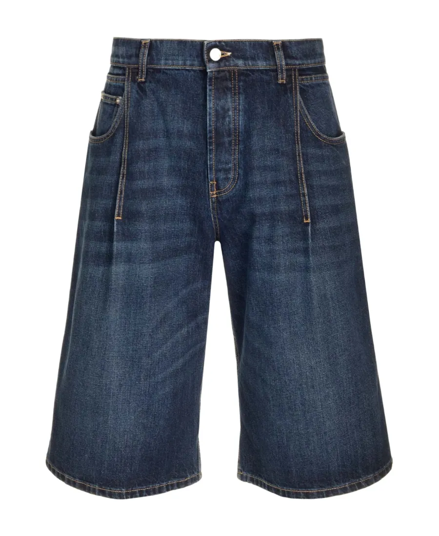 Knee-Length Denim Shorts