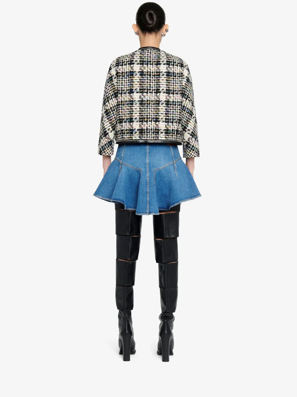 Kickback Draped Denim Skirt