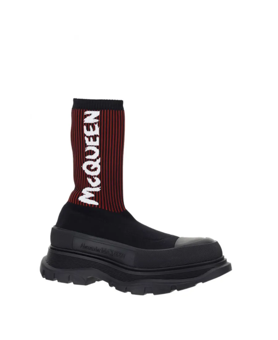 Logo Intarsia High Ankle Sock Boots