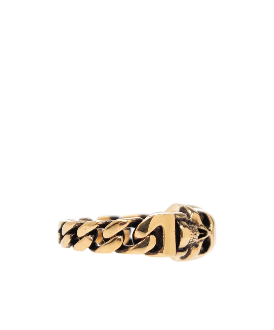 Skull Motif Chain Ring