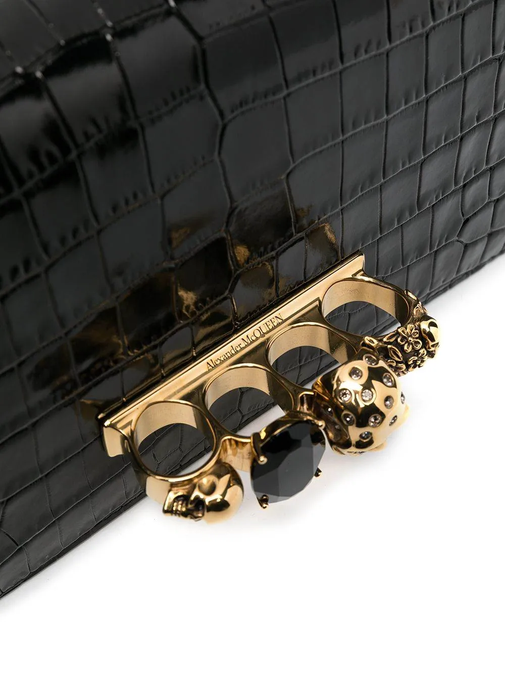 Embellished Four-Ring Shoulder Bag