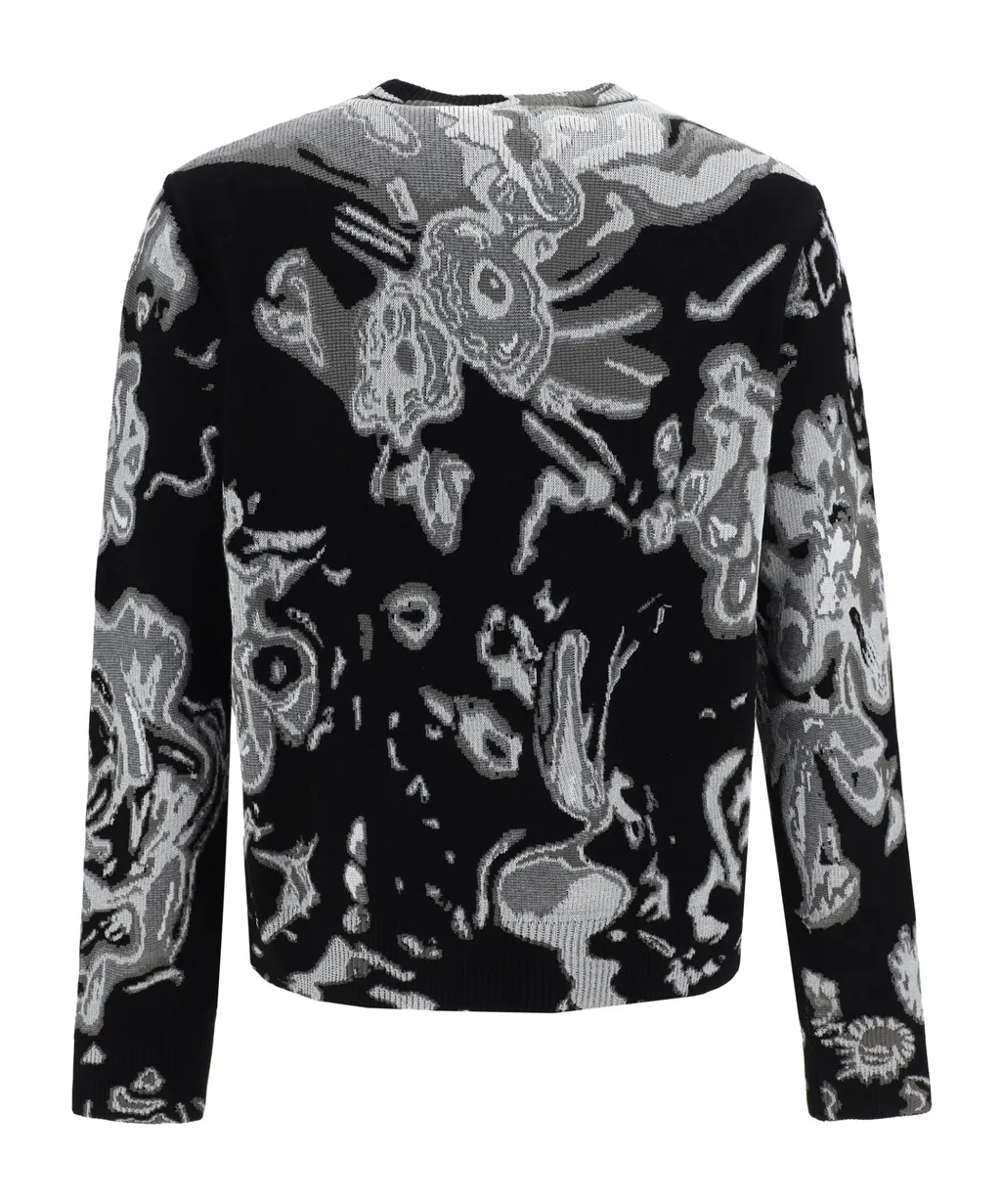 Skull Intarsia-Knit Crewneck Jumper