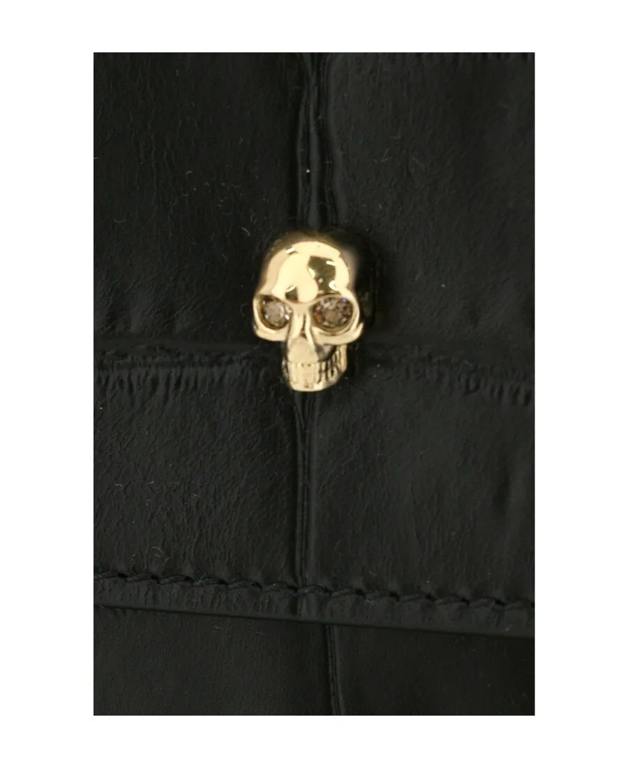 Skull Embossed Envelope Clutch Bag