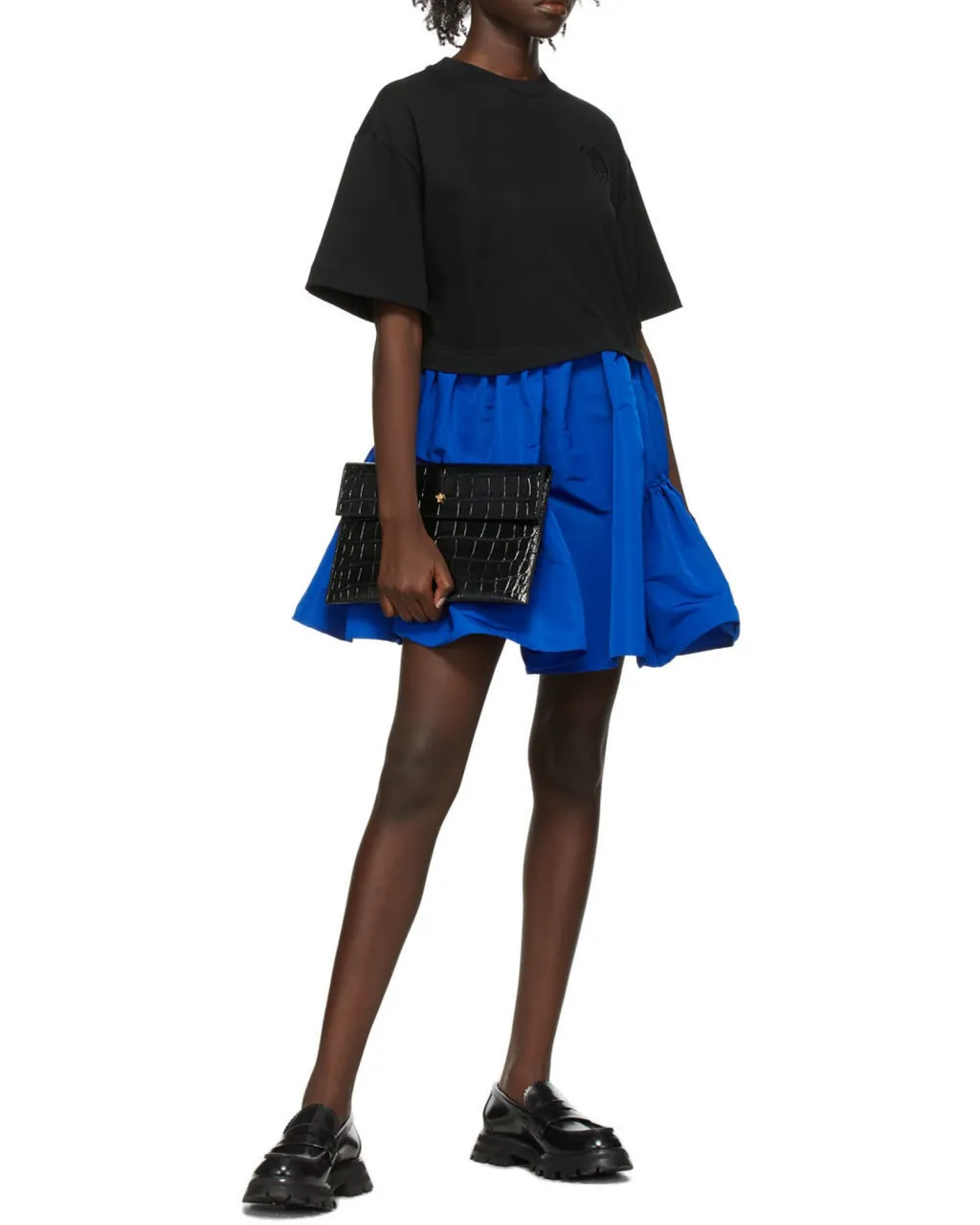 Skull Embossed Envelope Clutch Bag