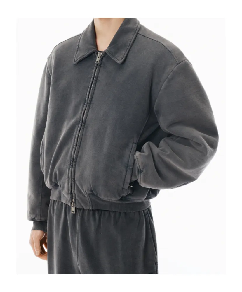 Oversized Zip-Up Moto Jacket