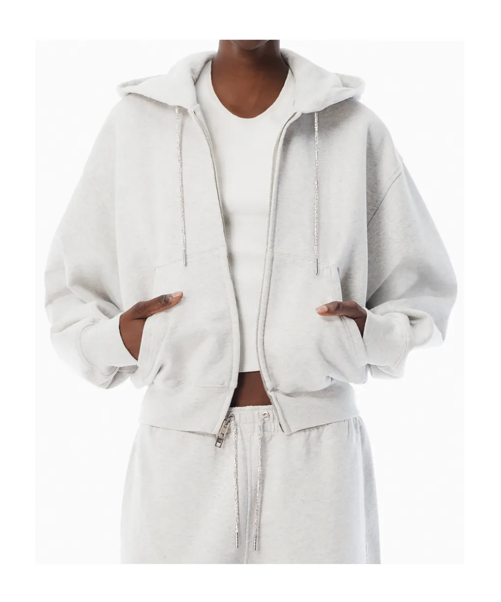 Cropped Zip-Up Hoodie