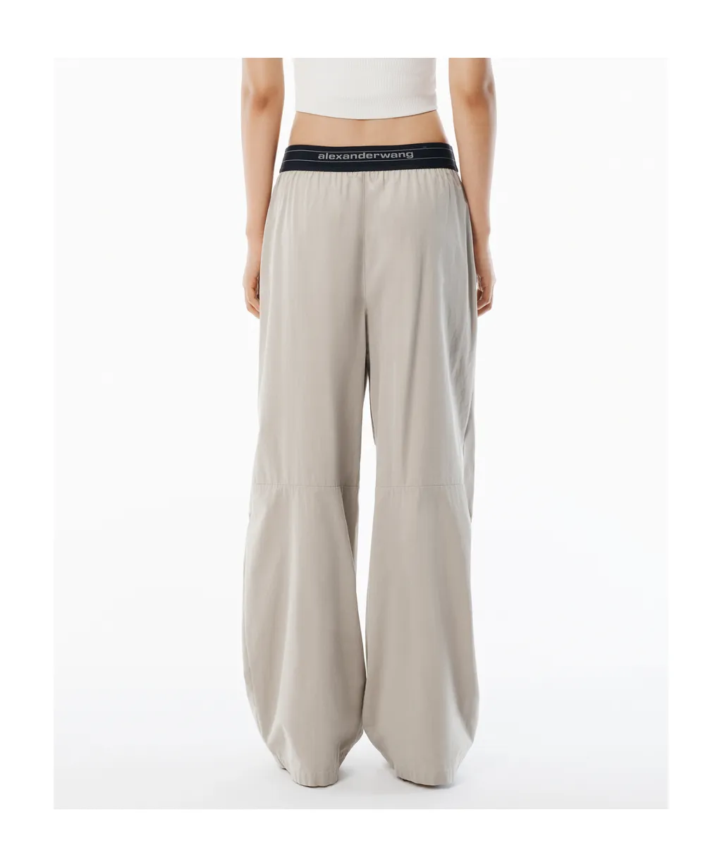 Logo Waistband Mid-Waisted Pants