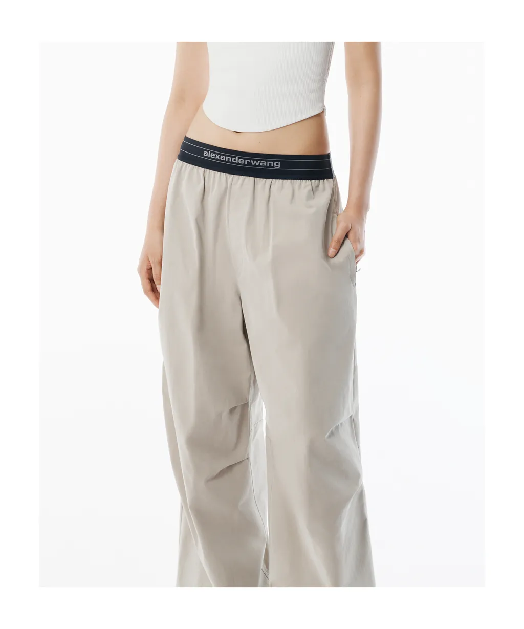 Logo Waistband Mid-Waisted Pants