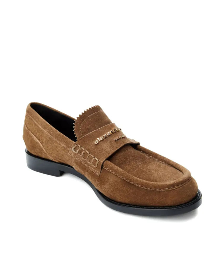 Logo-Plaque Suede Loafers