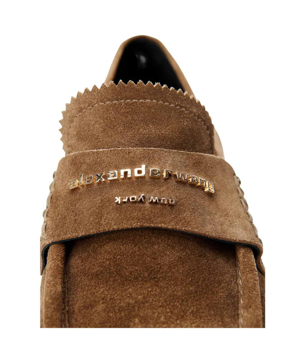 Logo-Plaque Suede Loafers