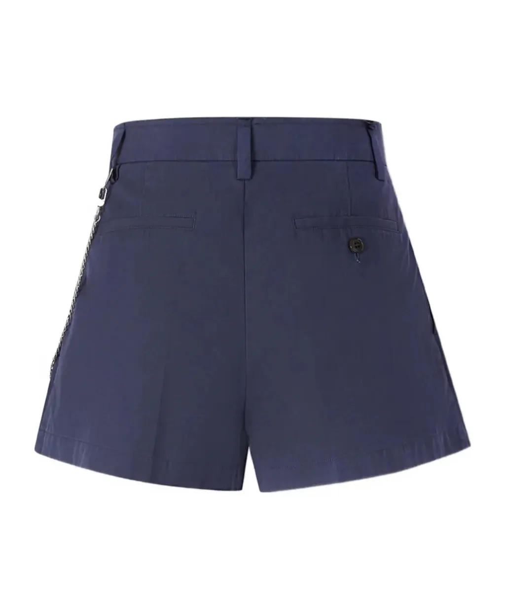 Pleated Chain-Detail Skorts