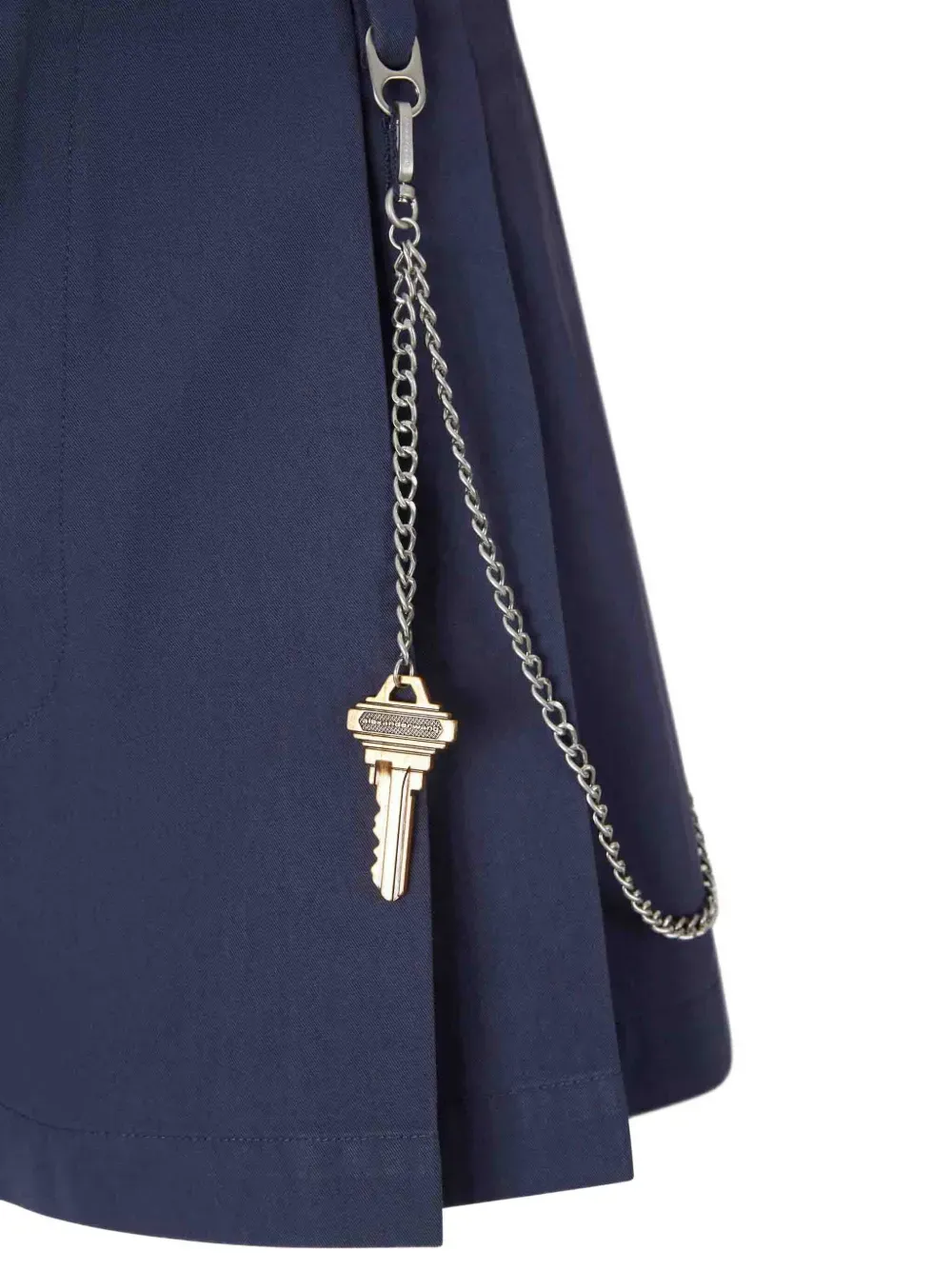 Pleated Chain-Detail Skorts