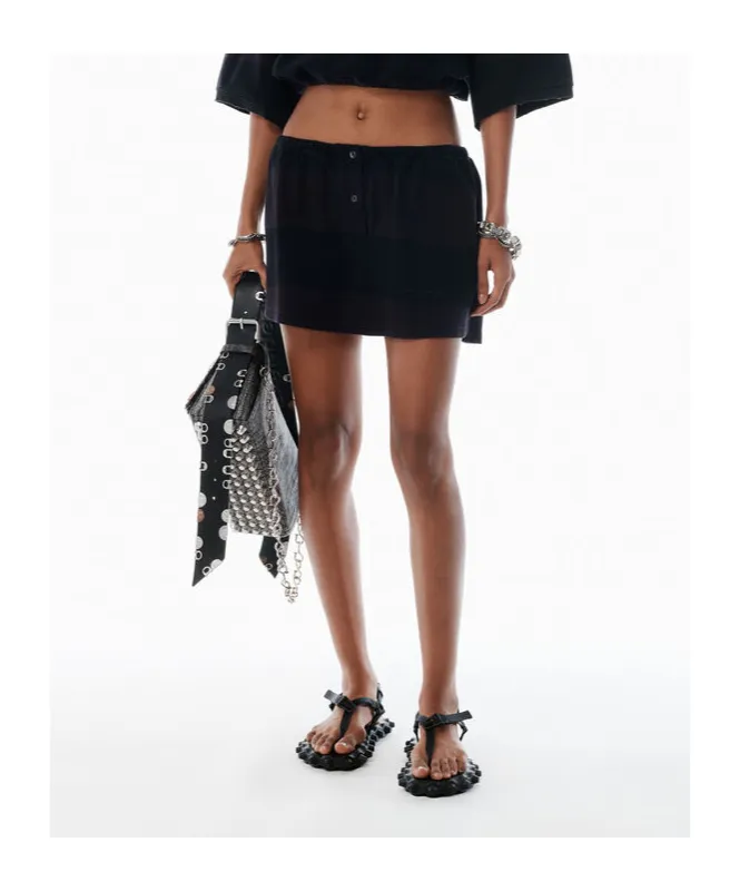 Elasticated-Waist Miniskirt