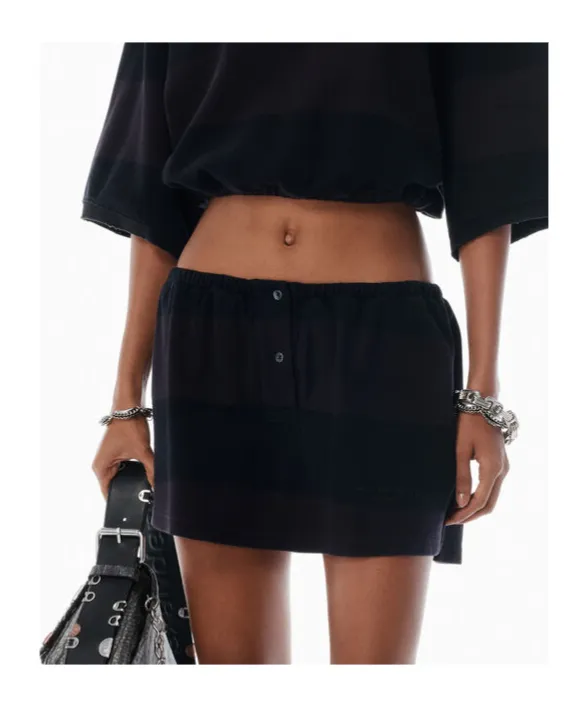 Elasticated-Waist Miniskirt