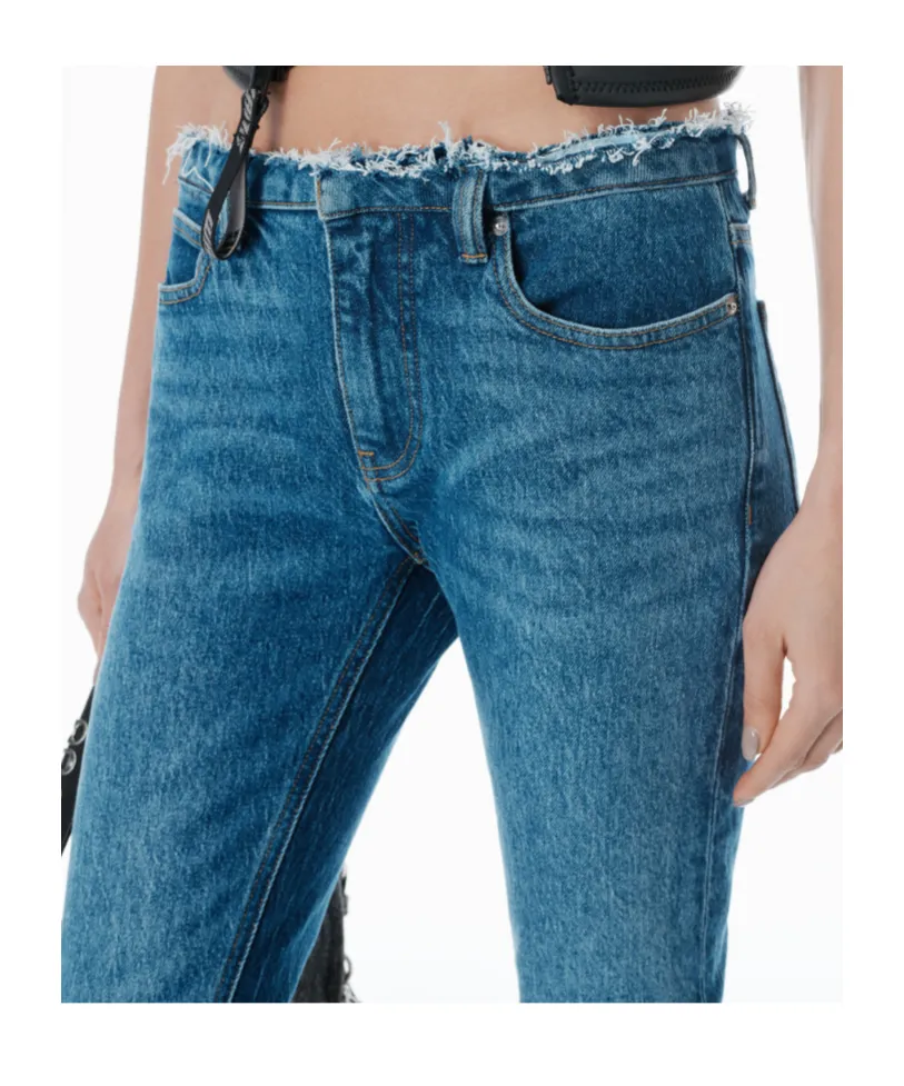 Frayed-Hem Jeans
