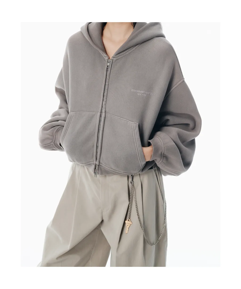Zip-Up Crop Hoodie