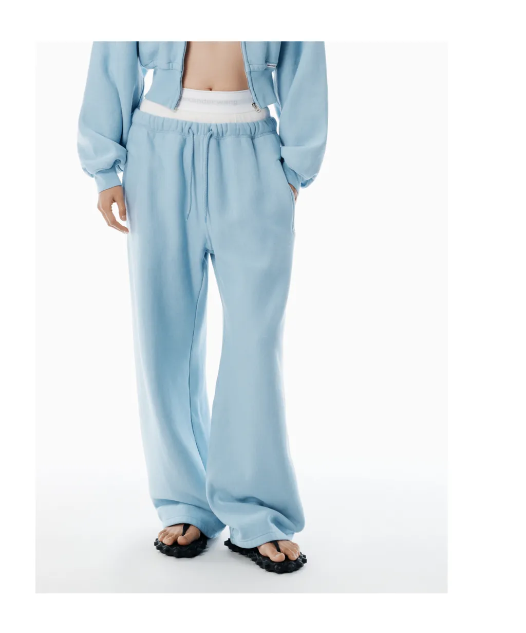 Layered Wide-Leg Sweatpants
