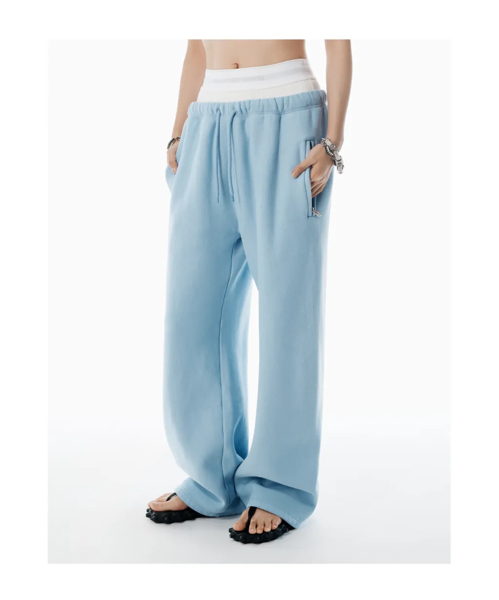 Layered Wide-Leg Sweatpants