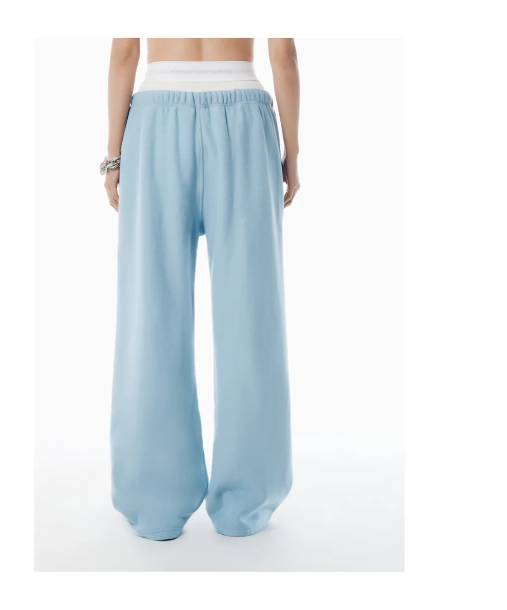 Layered Wide-Leg Sweatpants