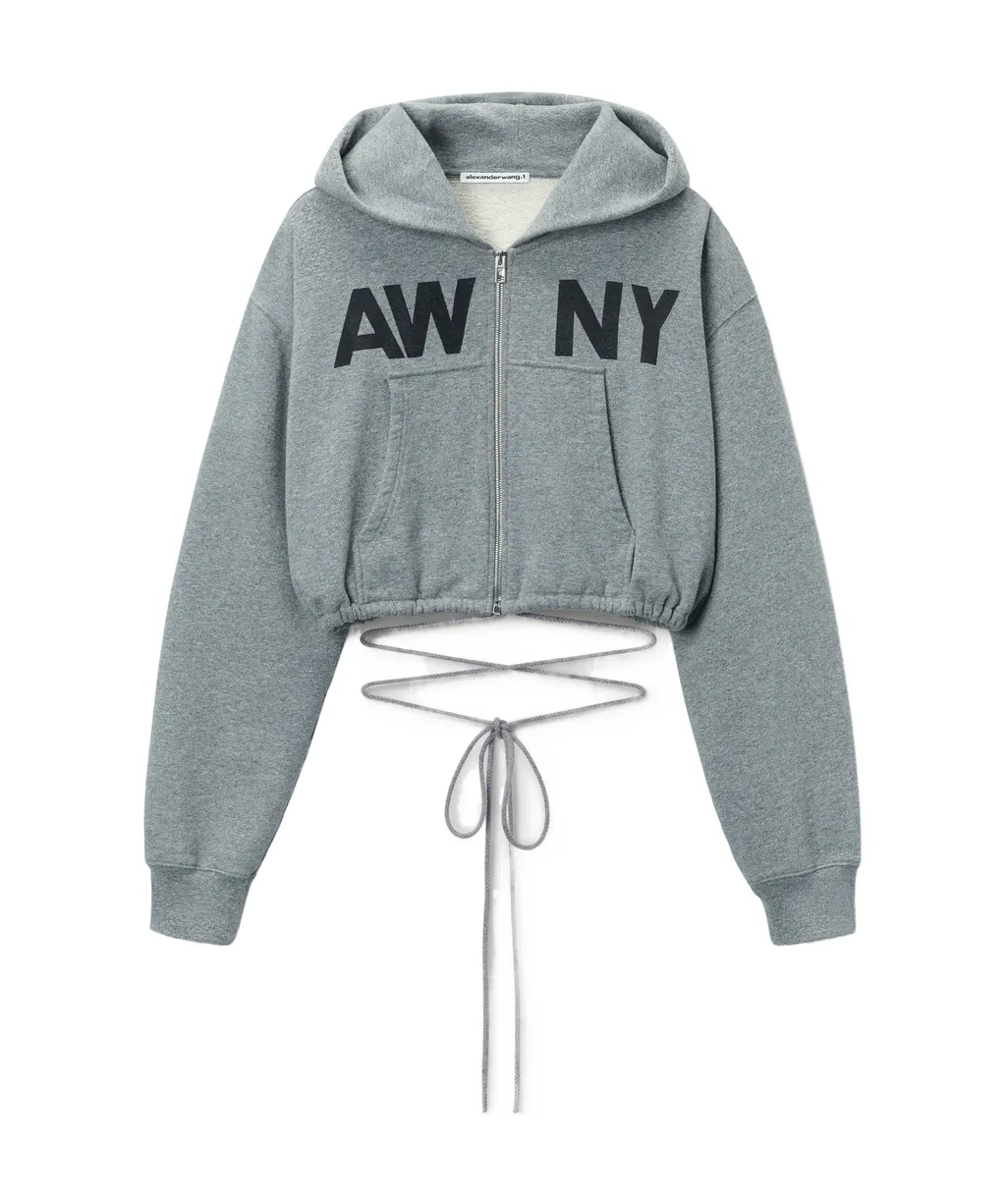 Zip-Up Deconstructed Wrap Hoodie