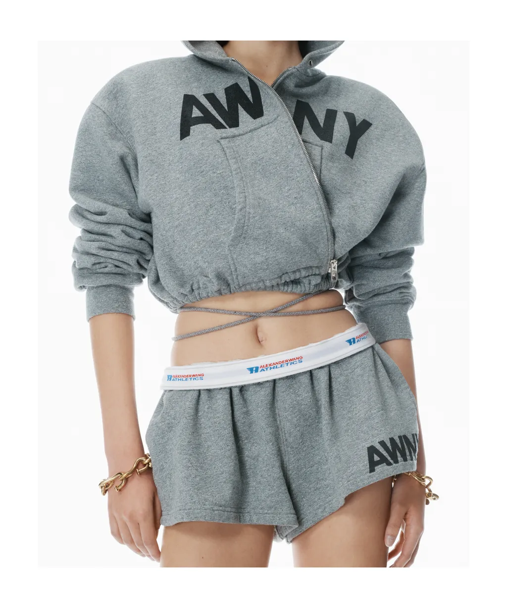 Zip-Up Deconstructed Wrap Hoodie